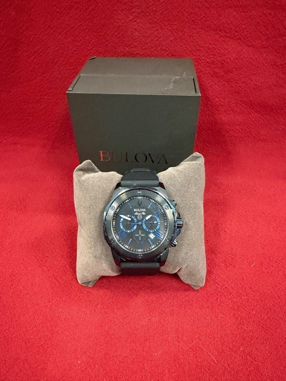 Bulova 98b308 Marine Star 44mm Chronograph Black/Blue Dial Wrist Watch PPS367068